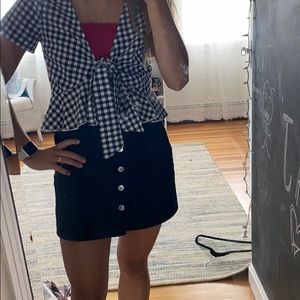 black button up skirt